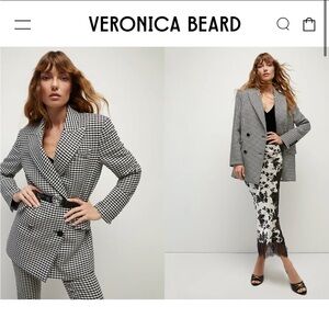 Veronica Beard Black and White Houndstooth Blazer XS